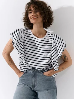 GATE Koszulka z falbaną| Koszulki I Topy·Koszulki