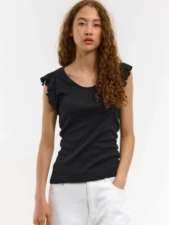 GATE Koszulka z falbaną| Koszulki I Topy·Koszulki