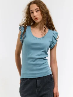 GATE Koszulka z falbaną| Koszulki I Topy·Koszulki