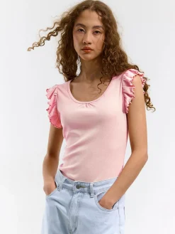 GATE Koszulka z falbaną| Koszulki I Topy·Koszulki