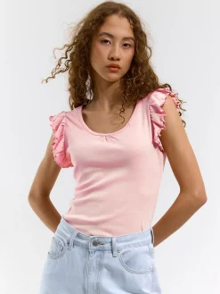 GATE Koszulka z falbaną| Koszulki I Topy·Koszulki