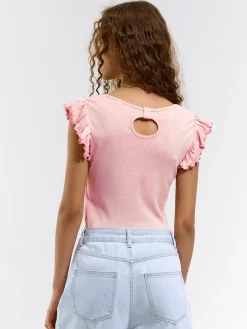 GATE Koszulka z falbaną| Koszulki I Topy·Koszulki