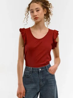 GATE Koszulka z falbaną| Koszulki I Topy·Koszulki