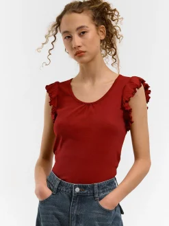 GATE Koszulka z falbaną| Koszulki I Topy·Koszulki