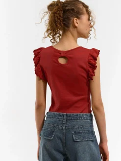 GATE Koszulka z falbaną| Koszulki I Topy·Koszulki