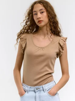 GATE Koszulka z falbaną| Koszulki I Topy·Koszulki