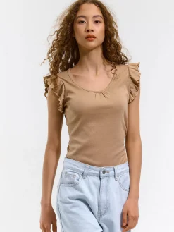 GATE Koszulka z falbaną| Koszulki I Topy·Koszulki