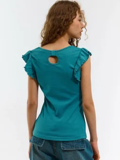 GATE Koszulka z falbaną| Koszulki I Topy·Koszulki