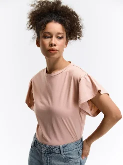 GATE Koszulka z falbaną| Koszulki I Topy·Koszulki