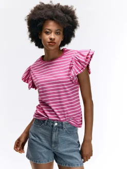 GATE Koszulka z falbaną| Koszulki I Topy·Koszulki