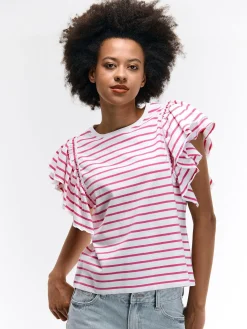 GATE Koszulka z falbaną| Koszulki I Topy·Koszulki