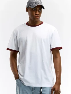 GATE Koszulka z kontrastową łamówką| Koszulki·Koszulki ☀️|Koszulki·Basic Koszulki I Podkoszulki