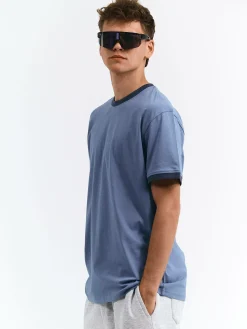 GATE Koszulka z kontrastową łamówką| Koszulki·Koszulki ☀️|Koszulki·Basic Koszulki I Podkoszulki