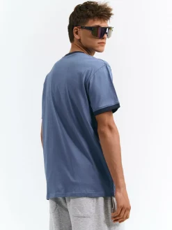 GATE Koszulka z kontrastową łamówką| Koszulki·Koszulki ☀️|Koszulki·Basic Koszulki I Podkoszulki