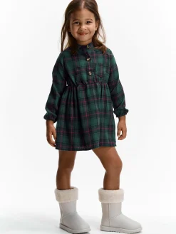 GATE Koszulowa sukienka w kratę|Dzieci Dziewczynki·Sukienki
