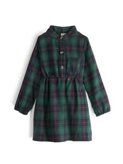 GATE Koszulowa sukienka w kratę|Dzieci Dziewczynki·Sukienki