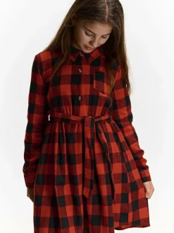 GATE Koszulowa sukienka w kratę|Dzieci Dziewczynki·Sukienki