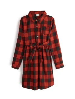 GATE Koszulowa sukienka w kratę|Dzieci Dziewczynki·Sukienki