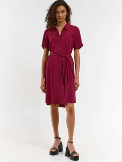 GATE Koszulowa sukienka z paskiem| Kategorie·Sukienki