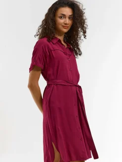 GATE Koszulowa sukienka z paskiem| Kategorie·Sukienki