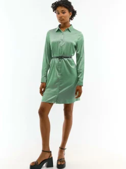 GATE Koszulowa sukienka z paskiem| Kategorie·Sukienki