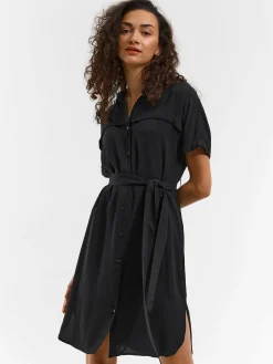 GATE Koszulowa sukienka z paskiem| Kategorie·Sukienki