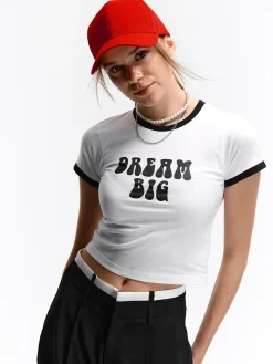 GATE Krótka, bawełniana koszulka| Koszulki I Topy·Koszulki|Koszulki I Topy·Koszulki Z Nadrukiem