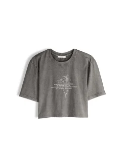 GATE Krótka, bawełniana koszulka| Koszulki I Topy·Koszulki|Koszulki I Topy·Koszulki Z Nadrukiem