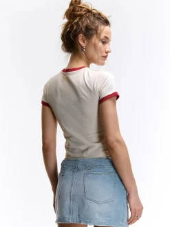 GATE Krótka, bawełniana koszulka| Koszulki I Topy·Koszulki|Koszulki I Topy·Koszulki Z Nadrukiem