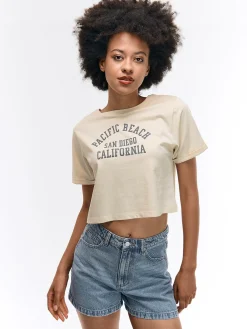 GATE Krótka, bawełniana koszulka z nadrukiem| Koszulki I Topy·Koszulki|Koszulki I Topy·Koszulki Z Nadrukiem