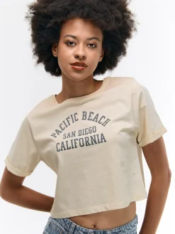 GATE Krótka, bawełniana koszulka z nadrukiem| Koszulki I Topy·Koszulki|Koszulki I Topy·Koszulki Z Nadrukiem