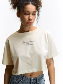 GATE Krótka, bawełniana koszulka z nadrukiem| Koszulki I Topy·Koszulki|Koszulki I Topy·Koszulki Z Nadrukiem