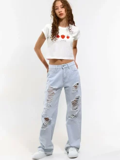 GATE Krótka, bawełniana koszulka z nadrukiem| Koszulki I Topy·Koszulki|Koszulki I Topy·Koszulki Z Nadrukiem