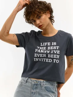 GATE Krótka, bawełniana koszulka z nadrukiem| Koszulki I Topy·Koszulki|Koszulki I Topy·Koszulki Z Nadrukiem