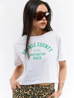 GATE Krótka, bawełniana koszulka z nadrukiem| Koszulki I Topy·Koszulki Z Nadrukiem|Koszulki I Topy·Crop Top ☀️