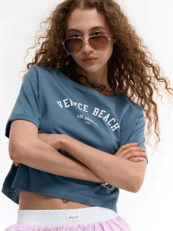 GATE Krótka, bawełniana koszulka z nadrukiem| Koszulki I Topy·Koszulki|Koszulki I Topy·Koszulki Z Nadrukiem