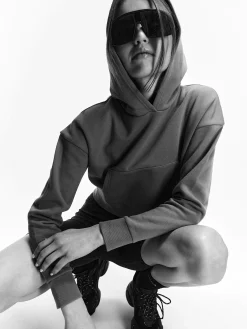 GATE Krótka bluza z kapturem| Swetry I Bluzy·Bluzy