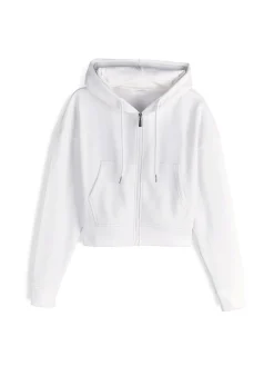 GATE Krótka bluza zapinana na zamek z kapturem| Swetry I Bluzy·Bluzy