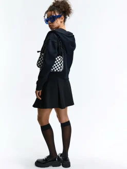 GATE Krótka bluza zapinana na zamek z kapturem| Swetry I Bluzy·Bluzy