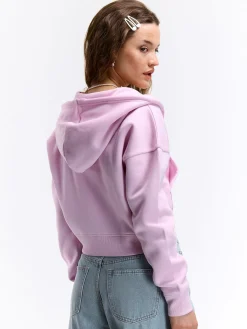 GATE Krótka bluza zapinana na zamek z kapturem| Swetry I Bluzy·Bluzy