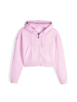 GATE Krótka bluza zapinana na zamek z kapturem| Swetry I Bluzy·Bluzy