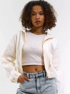 GATE Krótka bluza zapinana na zamek| Swetry I Bluzy·Bluzy