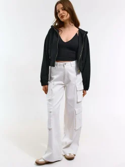 GATE Krótka bluza zapinana na zamek| Swetry I Bluzy·Bluzy