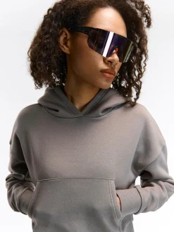 GATE Krótka bluza zapinana na zamek z kapturem| Swetry I Bluzy·Bluzy