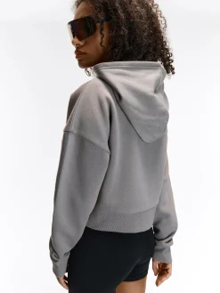 GATE Krótka bluza zapinana na zamek z kapturem| Swetry I Bluzy·Bluzy