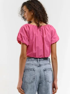 GATE Krótka bluzka z bufiastymi rękawami| Koszulki I Topy·Topy|Koszulki I Topy·Crop Top ☀️