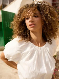 GATE Krótka bluzka z bufiastymi rękawami| Koszulki I Topy·Topy|Koszulki I Topy·Crop Top ☀️