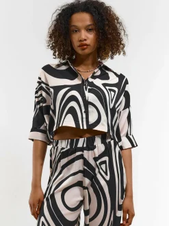 GATE Krótka bluzka z nadrukiem| Koszulki I Topy·Bluzki