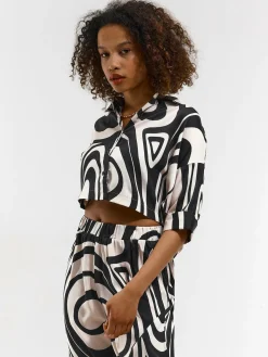 GATE Krótka bluzka z nadrukiem| Koszulki I Topy·Bluzki