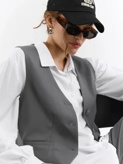 GATE Krótka kamizelka| Kurtki I Płaszcze·Żakiety|Kategorie·Kamizelki